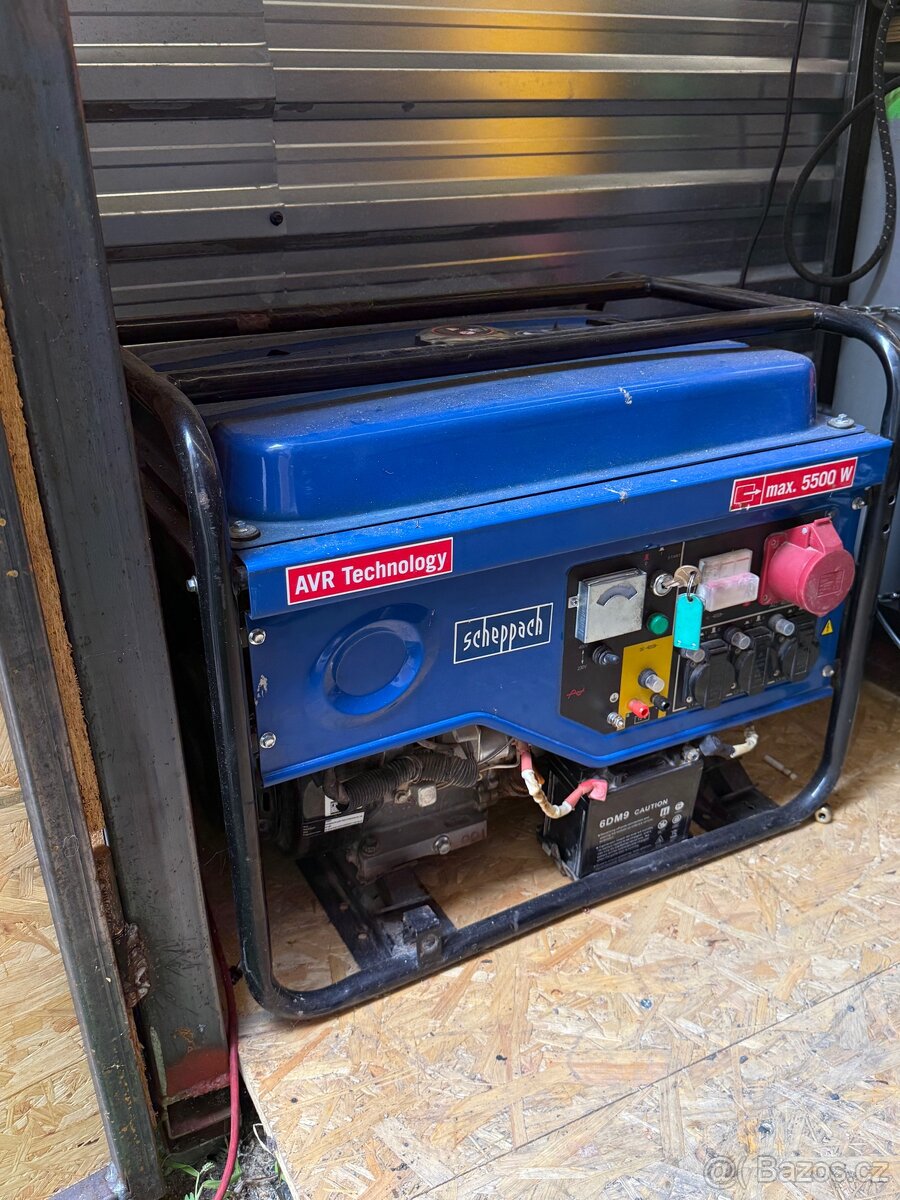 Benzínová elektrocentrála Scheppach 5,5 kW 230V / 400V)