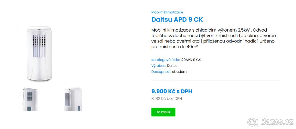 Mobilní klimatizace Daitsu APD-9CK