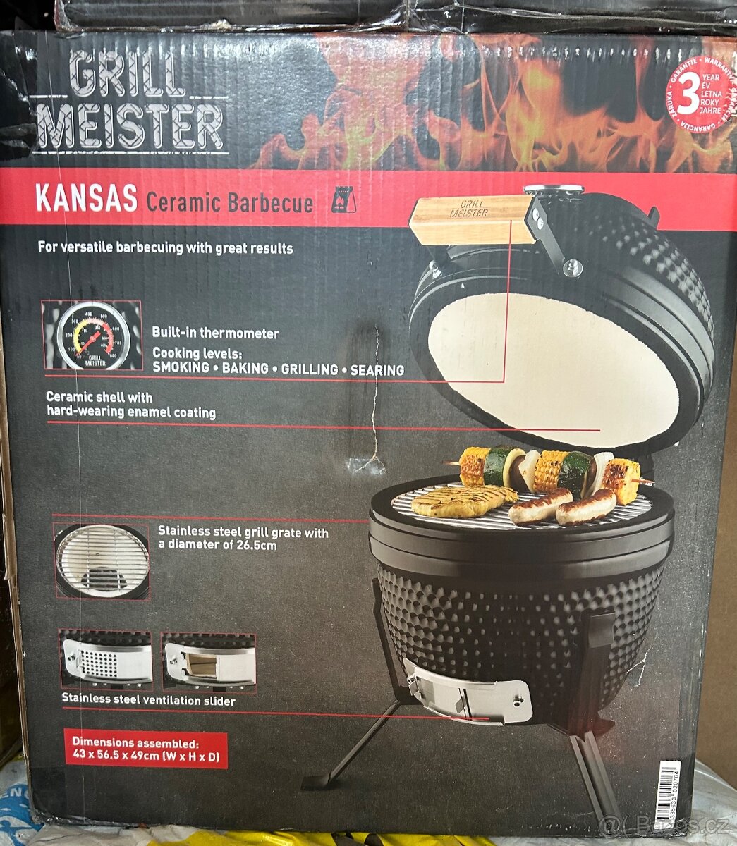 GRILLMEISTER Keramický gril na dřevěné uhlí, Ø 26,5 cm