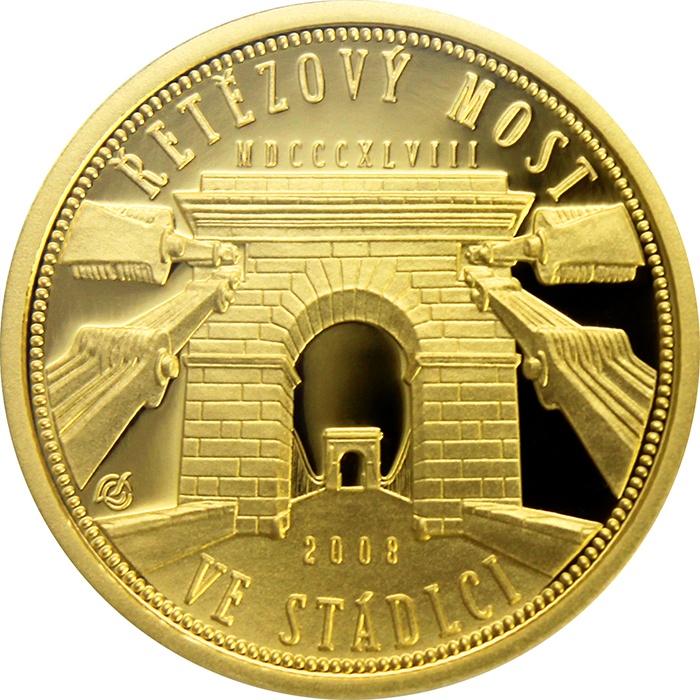 ČNB zlatá mince - Řetězový most ve Stádlci Proof - 1/4 oz