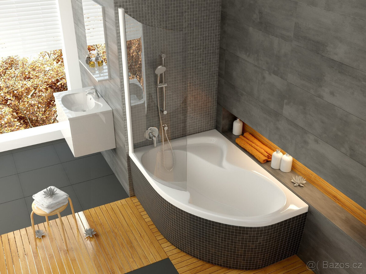 Vana Rosa II + podpora vany + vanová zástěna