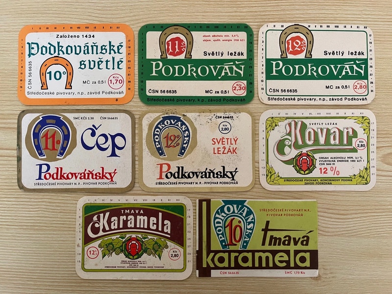 Retro pivní etikety (8 ks)