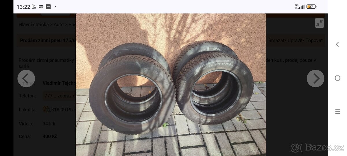 Prodám zimní pneu 175/65 R14