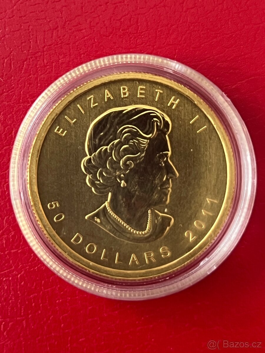 Zlato / investiční zlatá mince 1oz maple leaf 2011