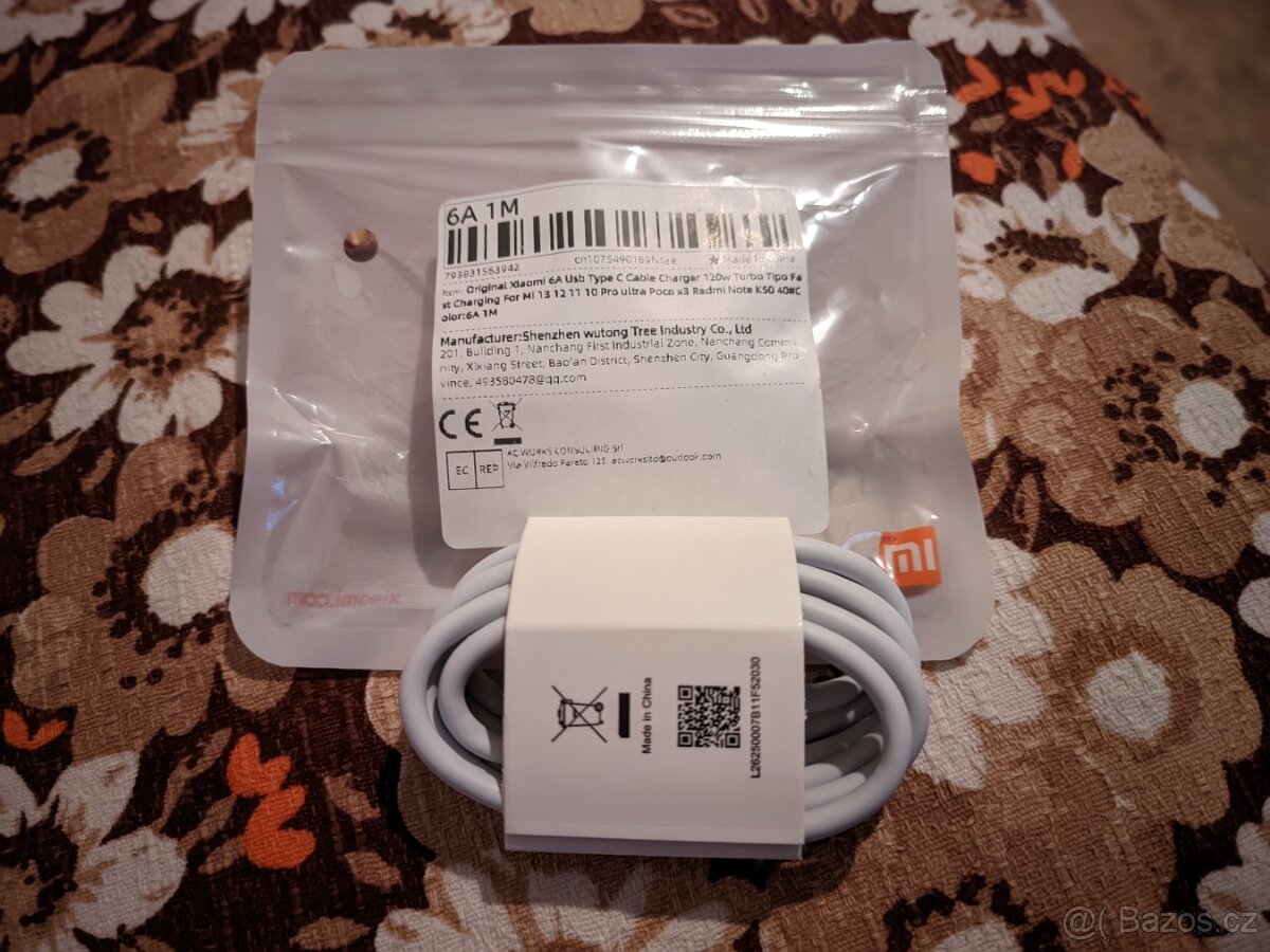 Nabíjecí kabel 1m 6A, originál