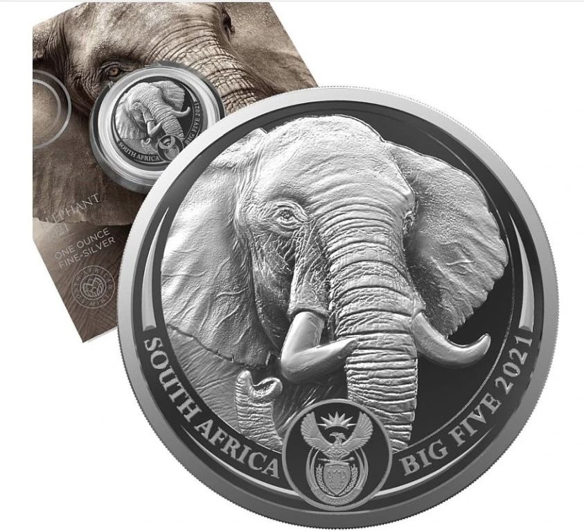 Big Five II stříbrná mince 1oz 2021 Elephant