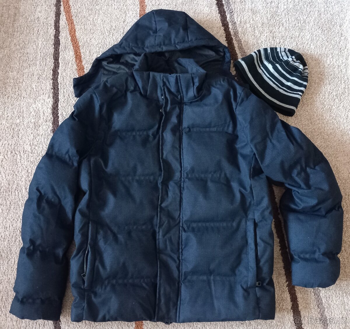 Pánská (chlapecká) zimní bunda, vel. L + čepice
