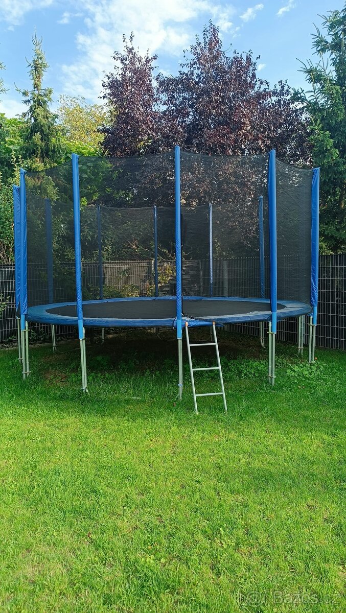 Trampolína 430cm průměr, modrá