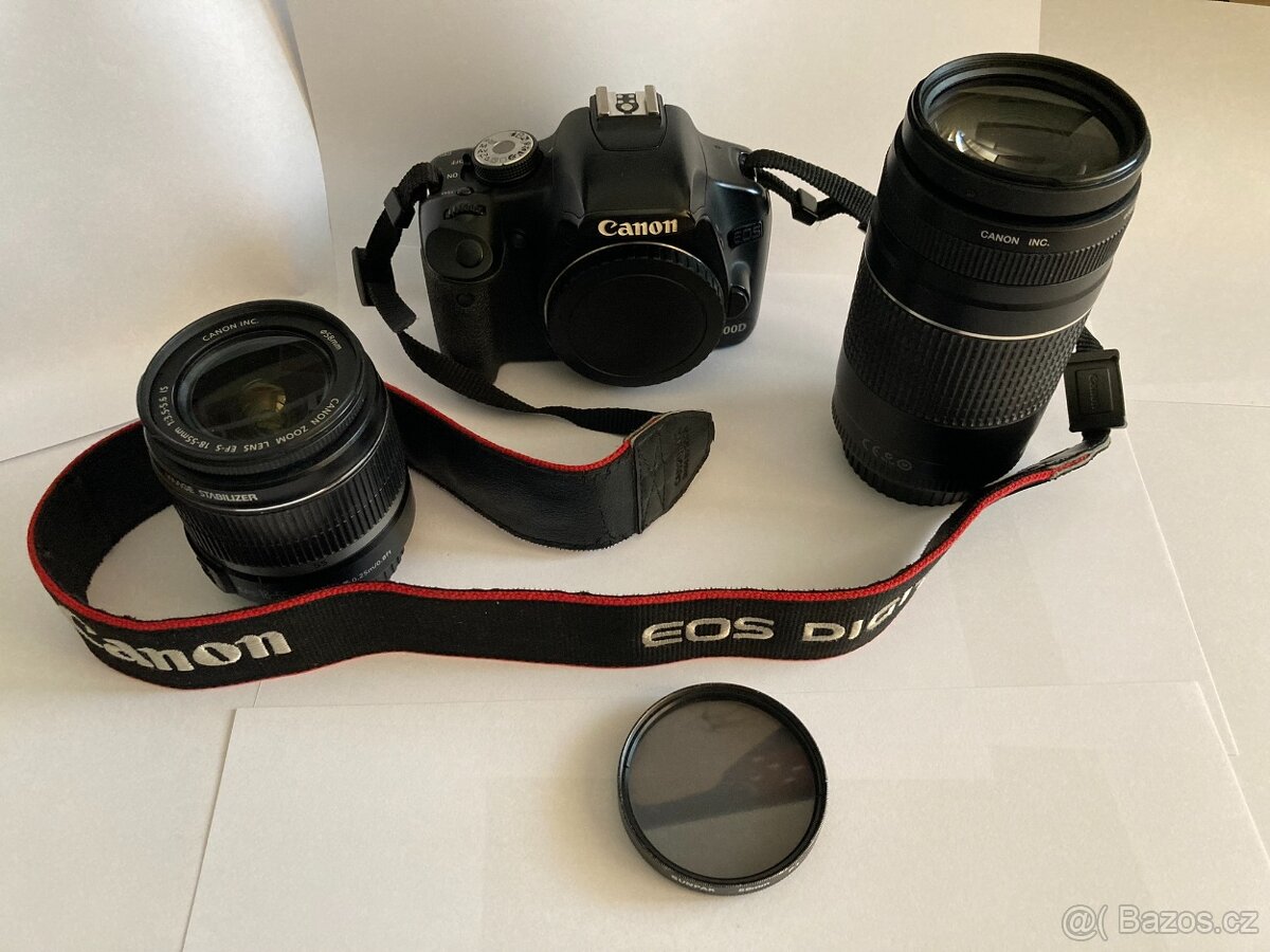 Canon EOS 500D 2x objektiv a polarizační filtr