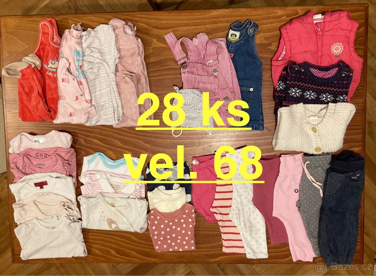 Balík oblečení holčička vel. 68, 28 ks