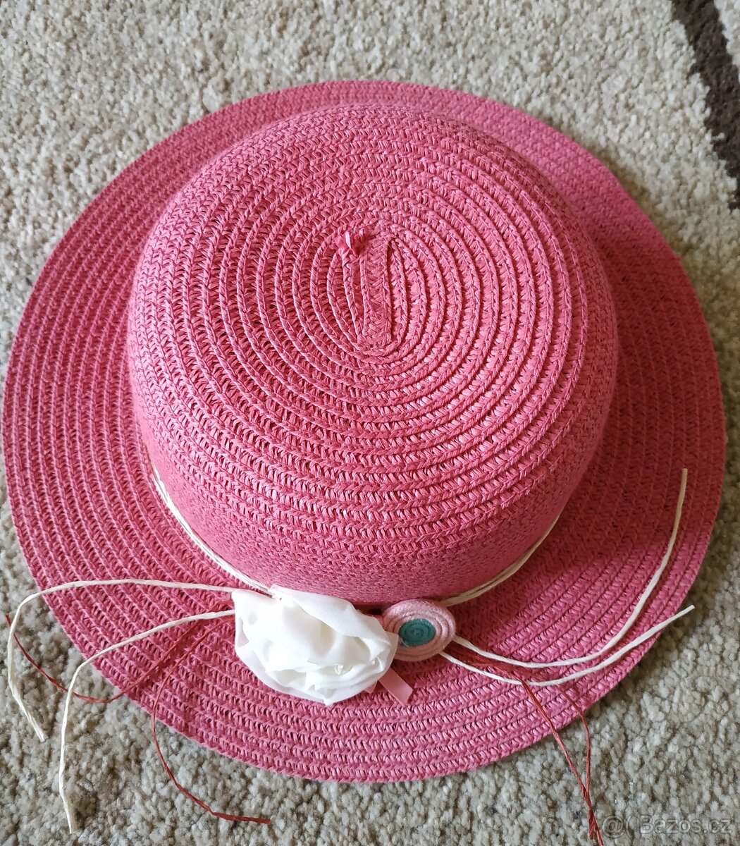 Dívčí letní klobouk, obvod hlavy 52 cm