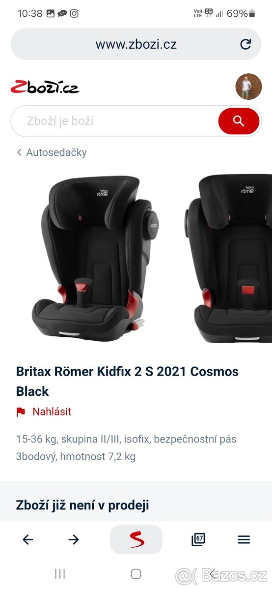 Prodám Britax Römer Kidfix 2 S 2021 Cosmos Black