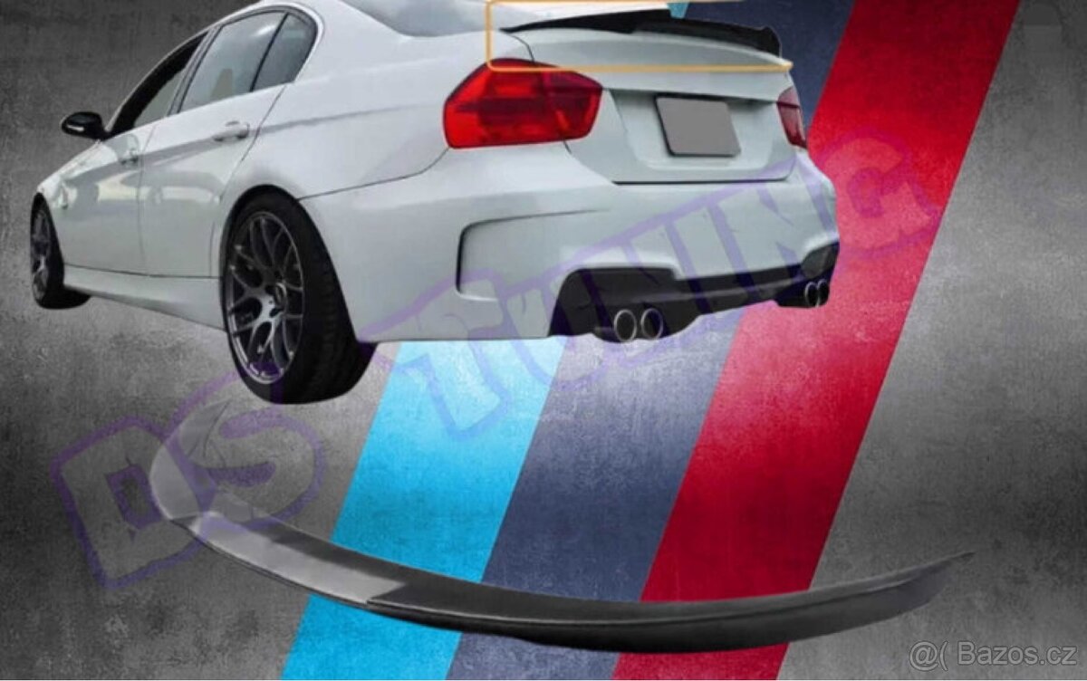 Zadní spoiler na kufr pro BMW E90 M4 Style - Černý Lesk