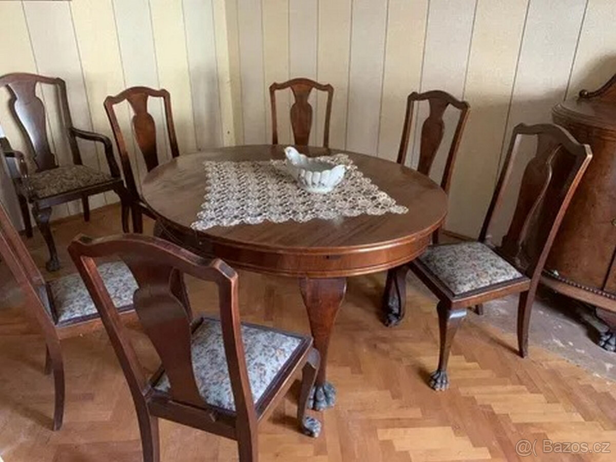 Nábytek LENGYEL, masivní dřevo, řezbářský, ohýbaný, mezivále