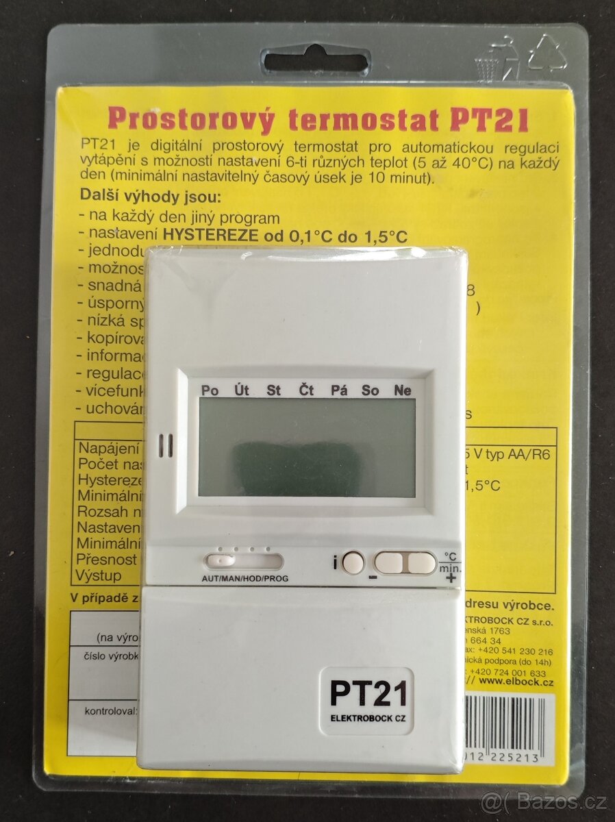 Prostorový digitální termostat PT21