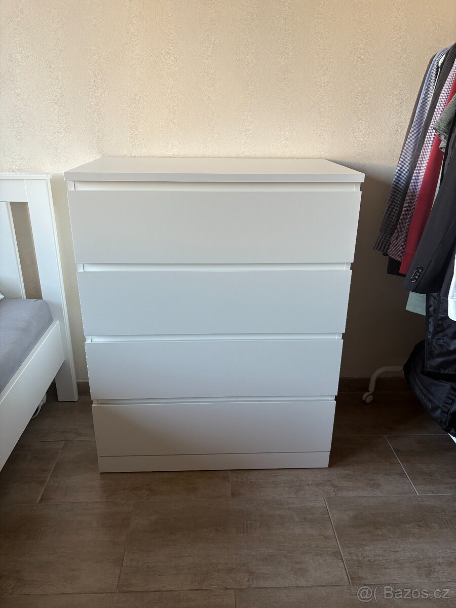 Komoda IKEA MALM so 4 zásuvkami, biela, 80x100 cm