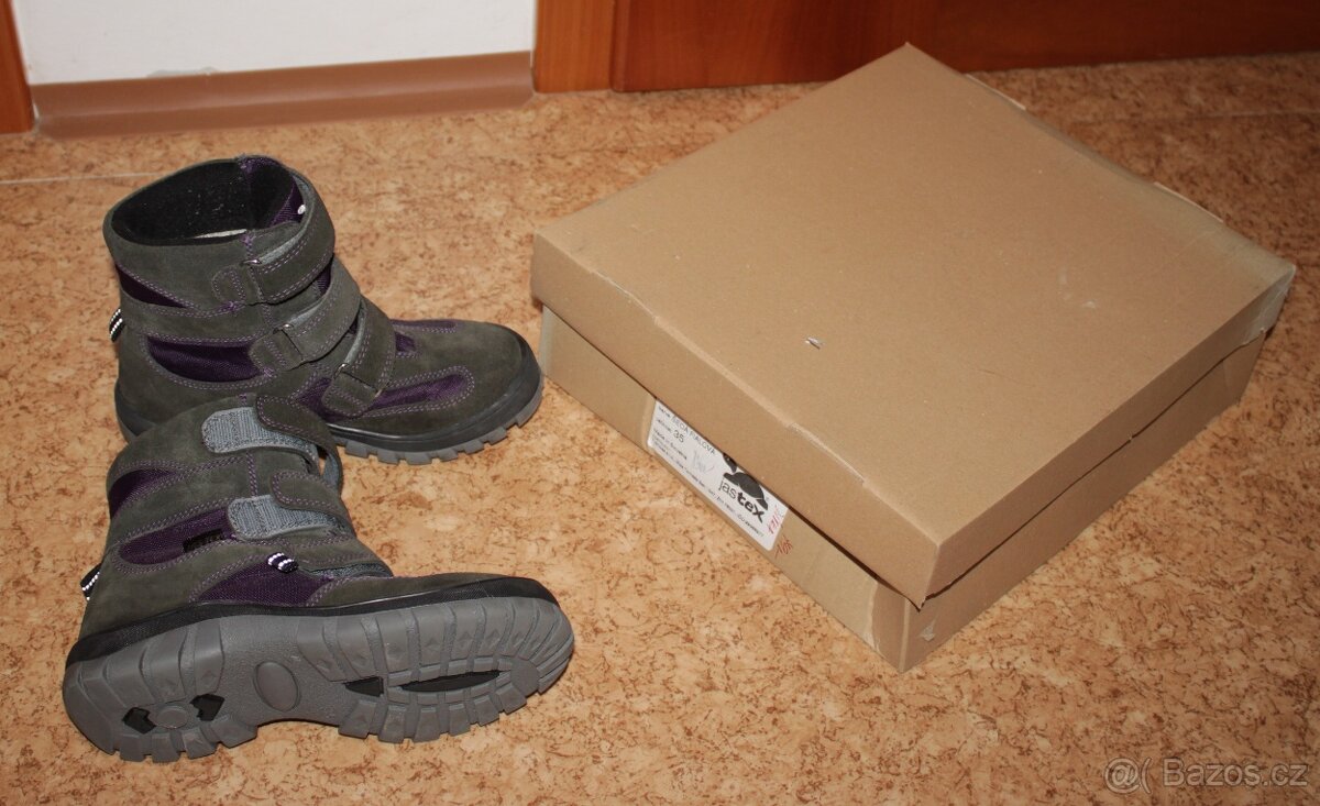 Dětské kožené zimní boty Jastex vel.35 s membránou