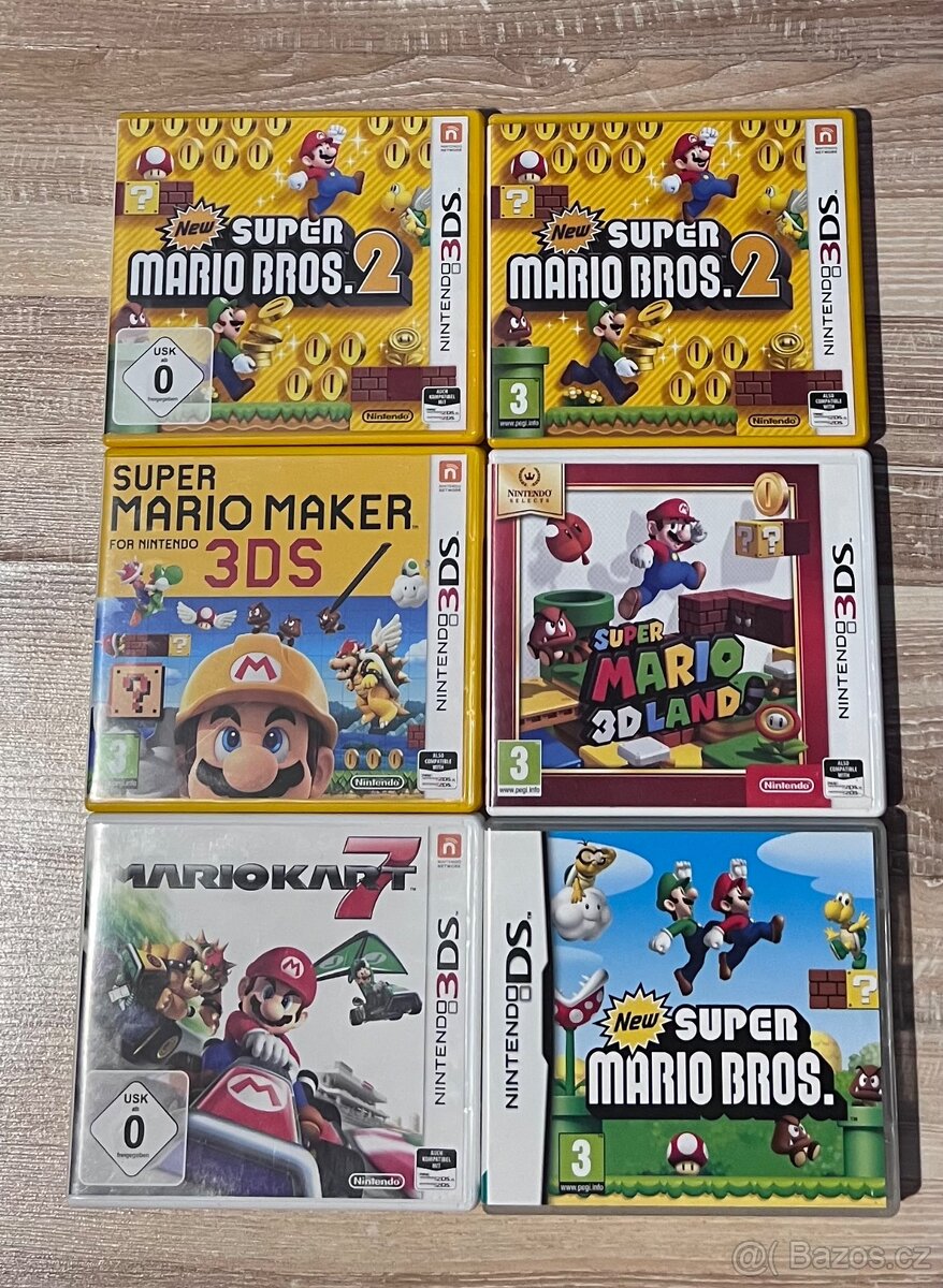 Sbírka Nintendo DS 3DS her Mario