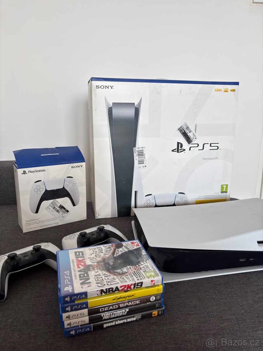 Ps5 s mechanikou 2 ovladače +záruka