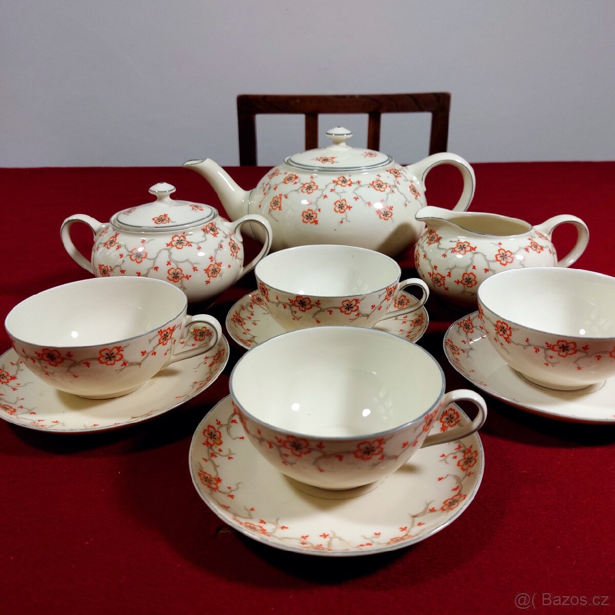 Porcelánová kávová souprava Art Deco