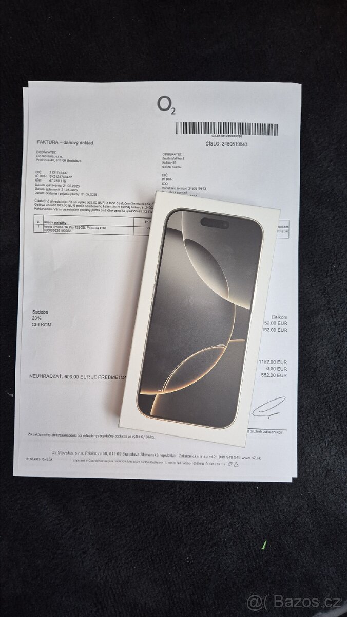 Nový iPhone 16 PRO 128gb Titanium silver
