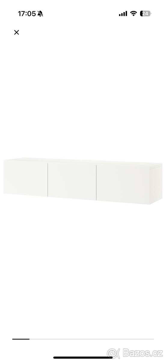 TV stolek na zeď s dřevěnou deskou