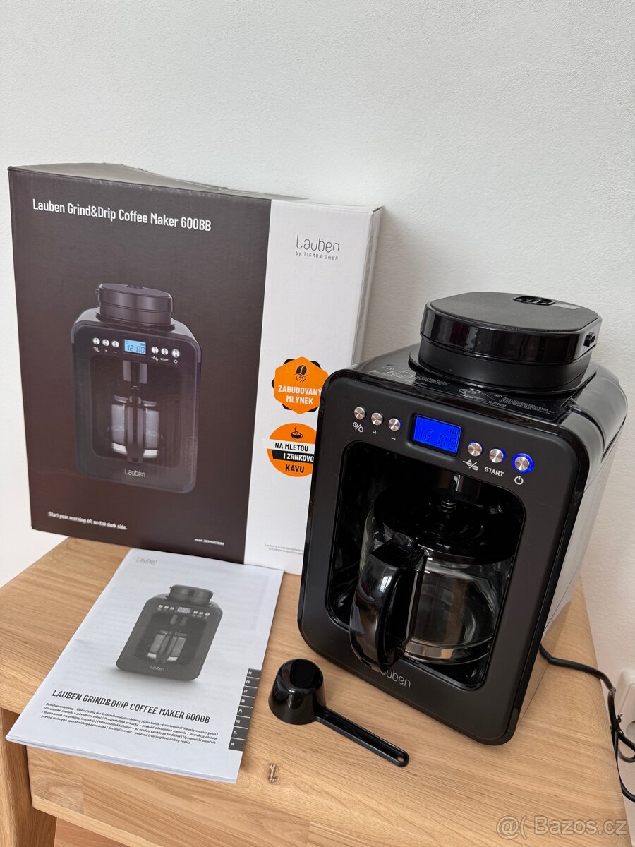 Lauben nový kávovar s mlýnkem 600BB černý