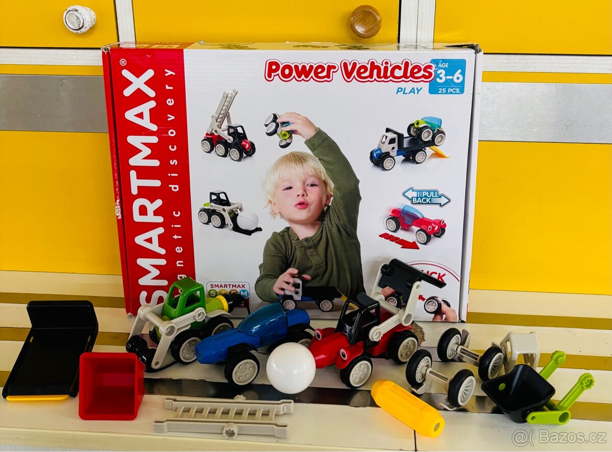 magnetická stavebnice Smartmax Power Vehicles Mix