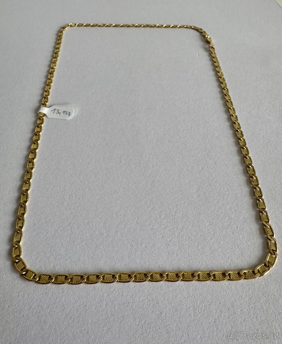 Zlatý řetěz 14K, 65 cm, 13,15 g