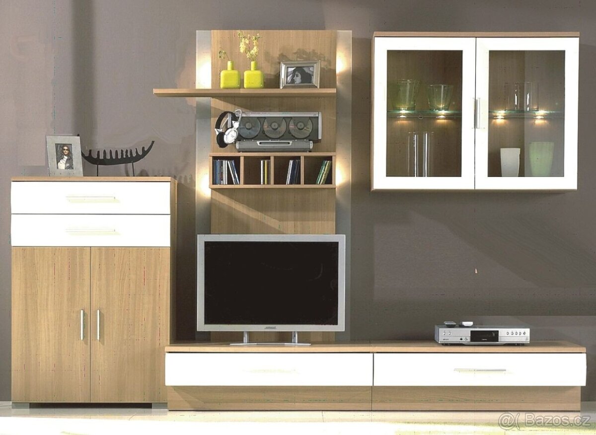 Obývací stěna višeň/krém /nová/