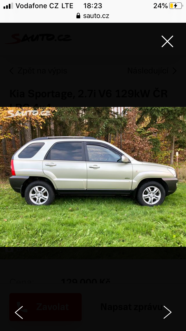 Kia Sportage 2.7 V6, r. v. 2005 – na náhradní díly