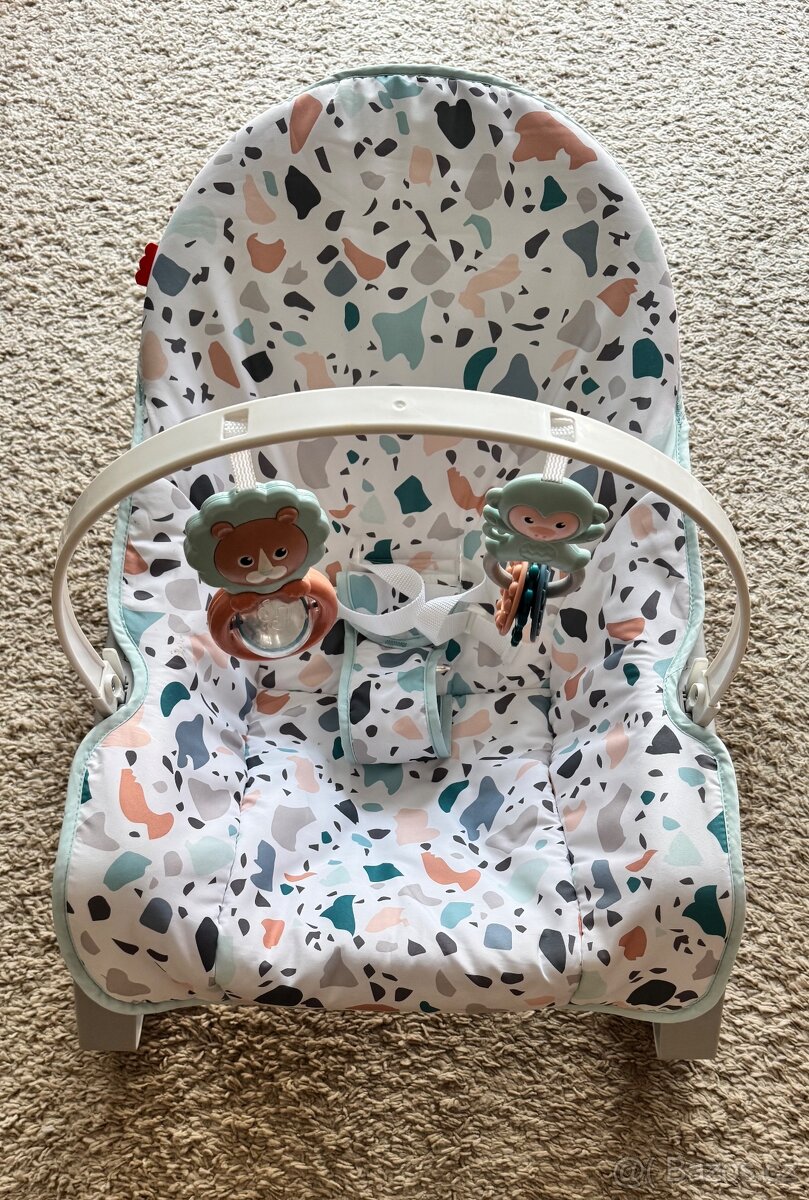 Vibrační dětské lehátko fisher-price terrazzo