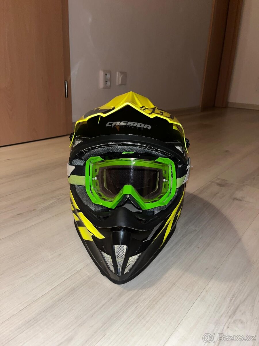 Motokrosová helma Cassida Cross Cup Two - žlutá/černá