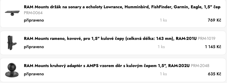 Držák echolotu Lowrance - RAM mount