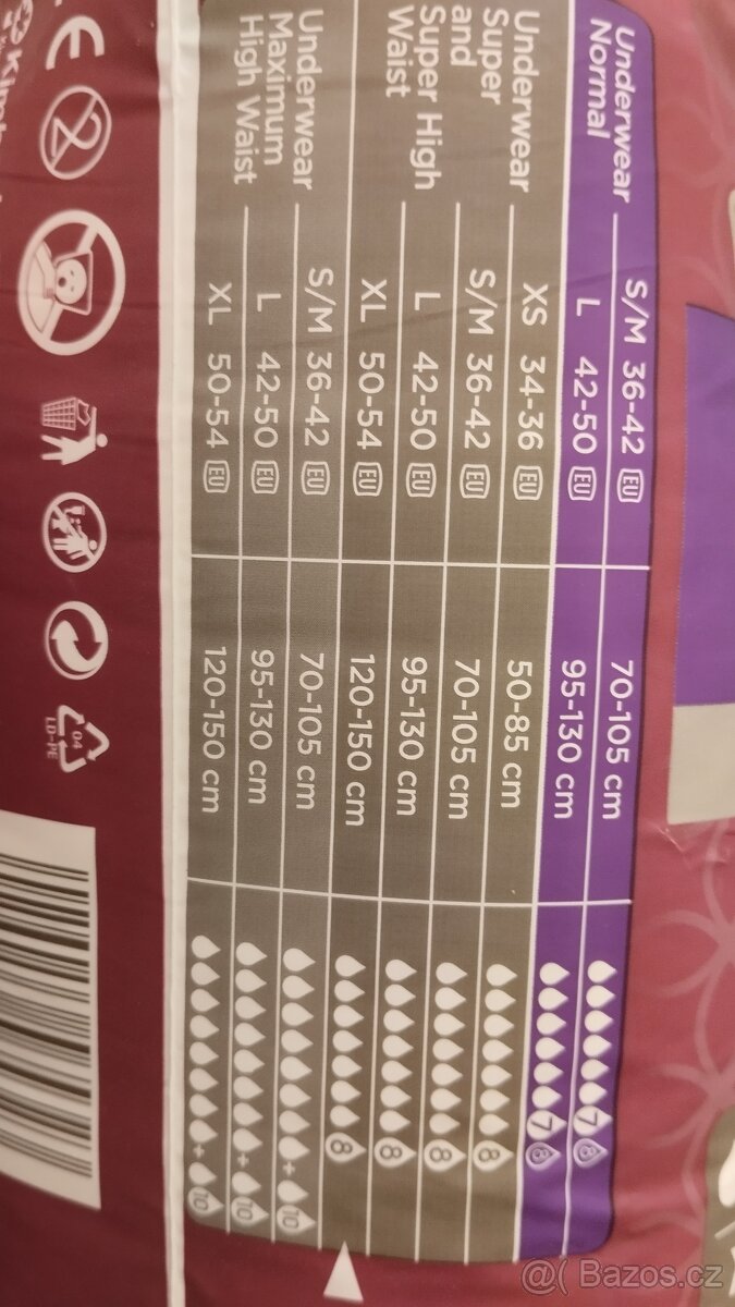 6x dámske plenkové kalhotky Depend vel. XL