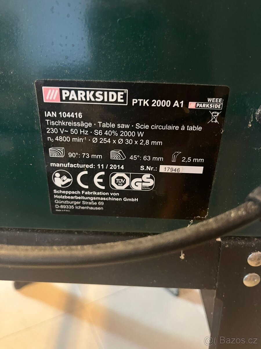 Parkside stolní pila