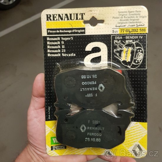 Brzdové destičky originál Renault