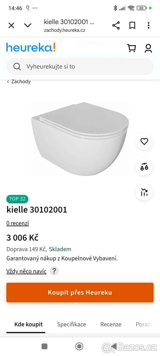 Závěsná WC mísa oudee