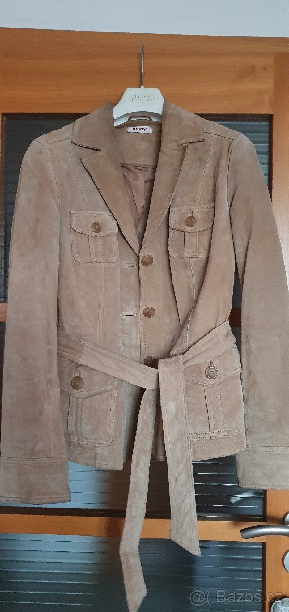 Béžové semišové sako vel.40