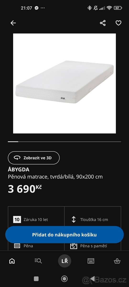 Matrace ABYGDA 90x200 cm