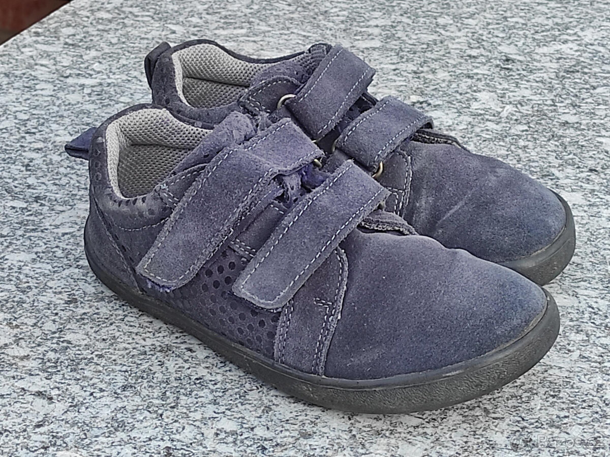 Barefoot dětské kožené boty EF Nika navy blue vel. 31