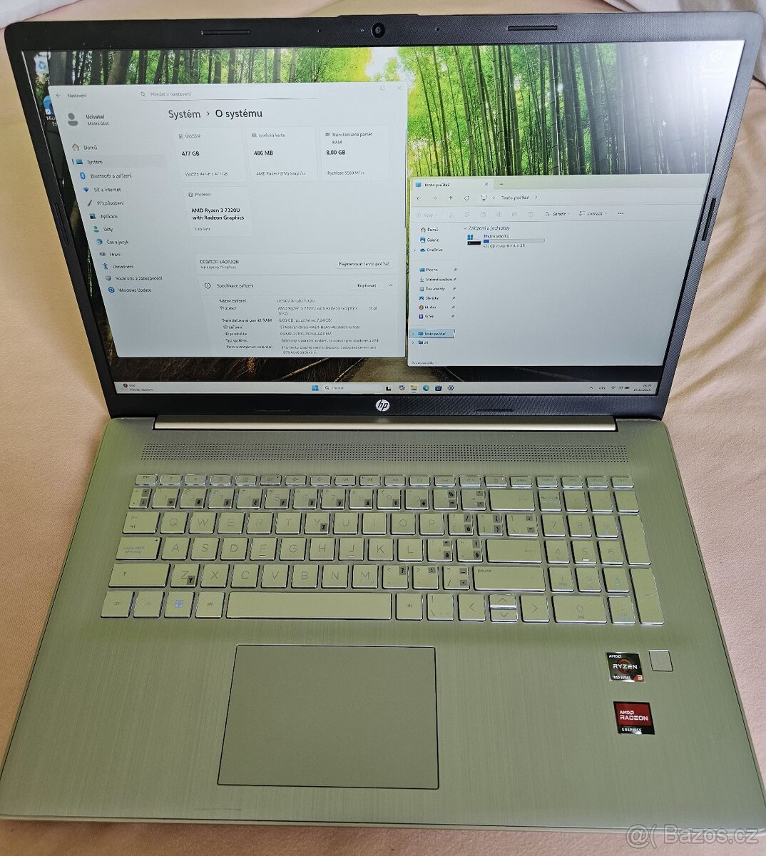 Notebook HP17,Ryzen 3 7320U(4c,8t),8Gb RAM,512GB SSD,AMD610M