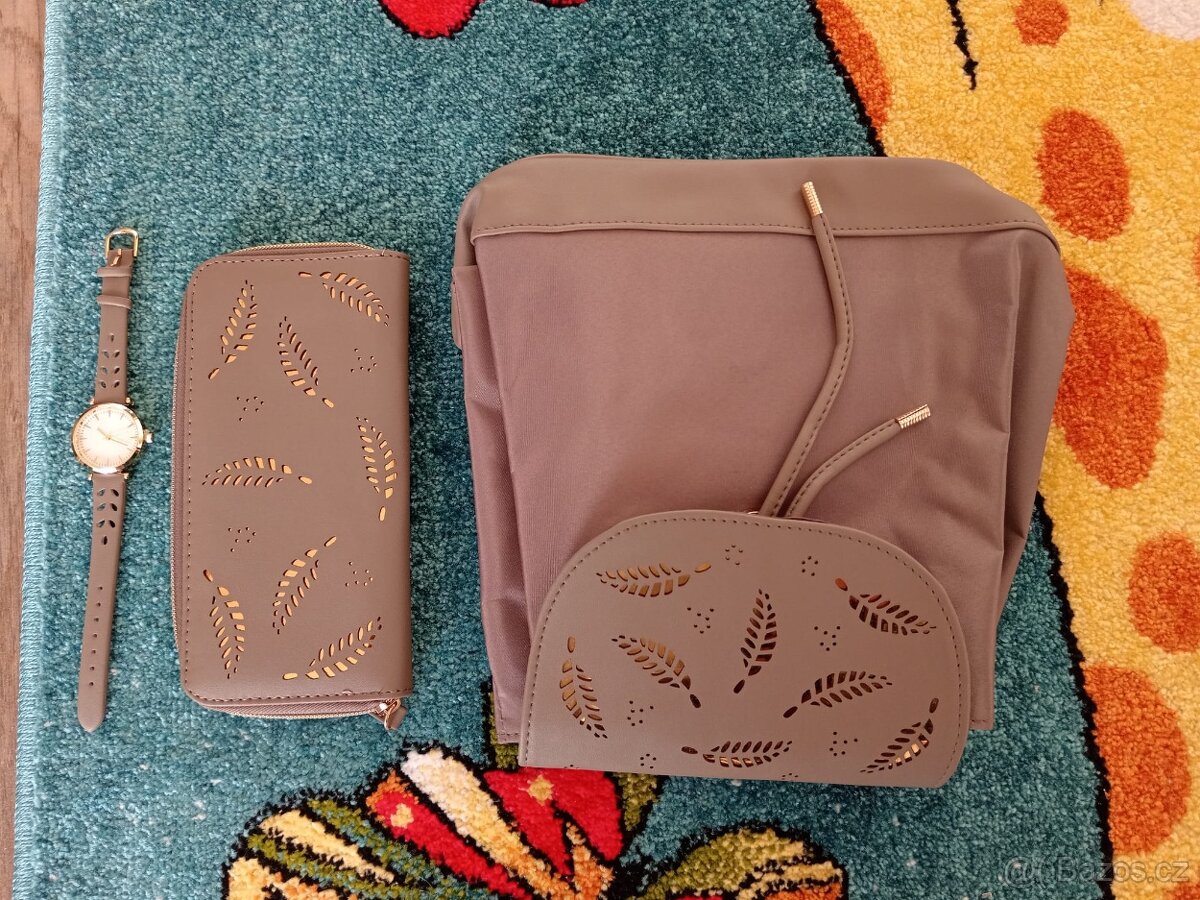 Batoh, hodinky a penezenka