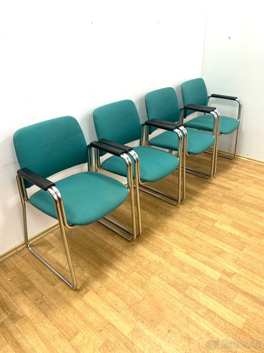 Retro židle / křesílka 80. léta chrom