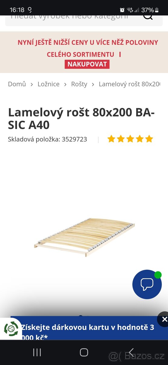 2x lamelovy rost 80x200 jysk