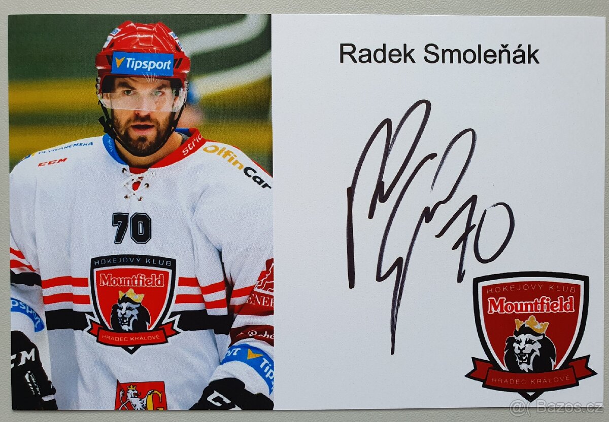 Autogramy hokejistů Mountfield HK