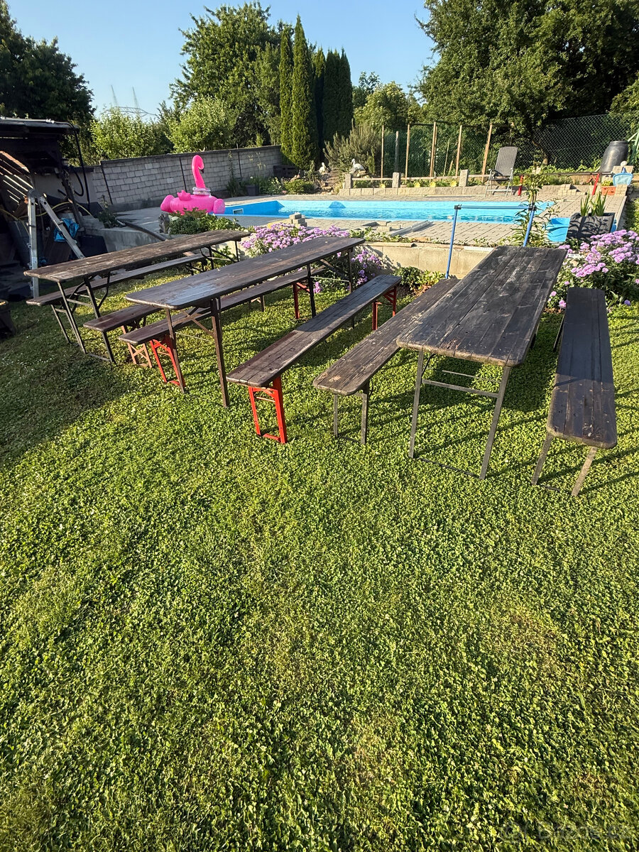 Pivní set, zahradní nábytek, stůl s lavicí