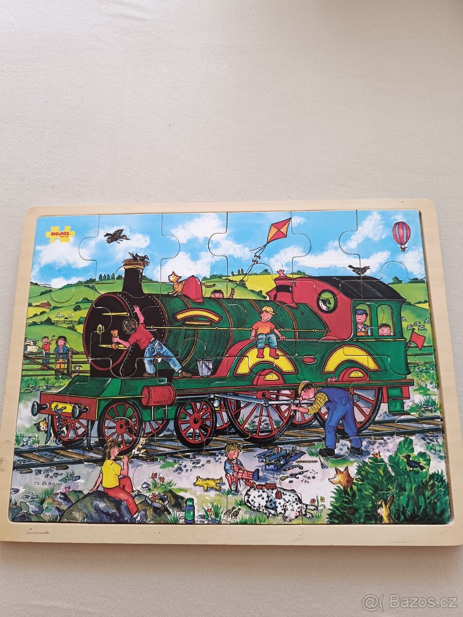 Dřevěné puzzle mašinka