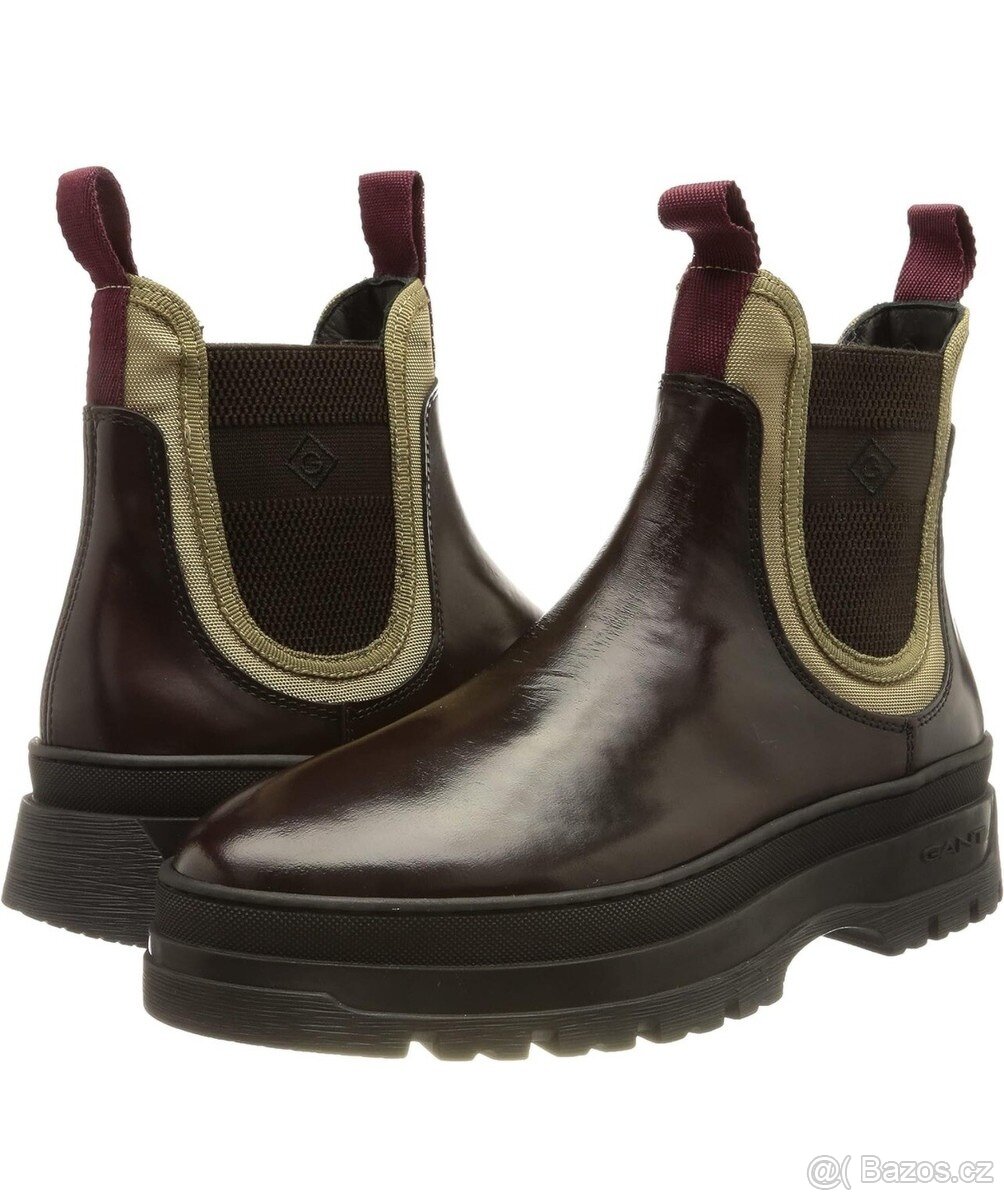 Pánské kotníkové boty GANT, barva Bordeaux,