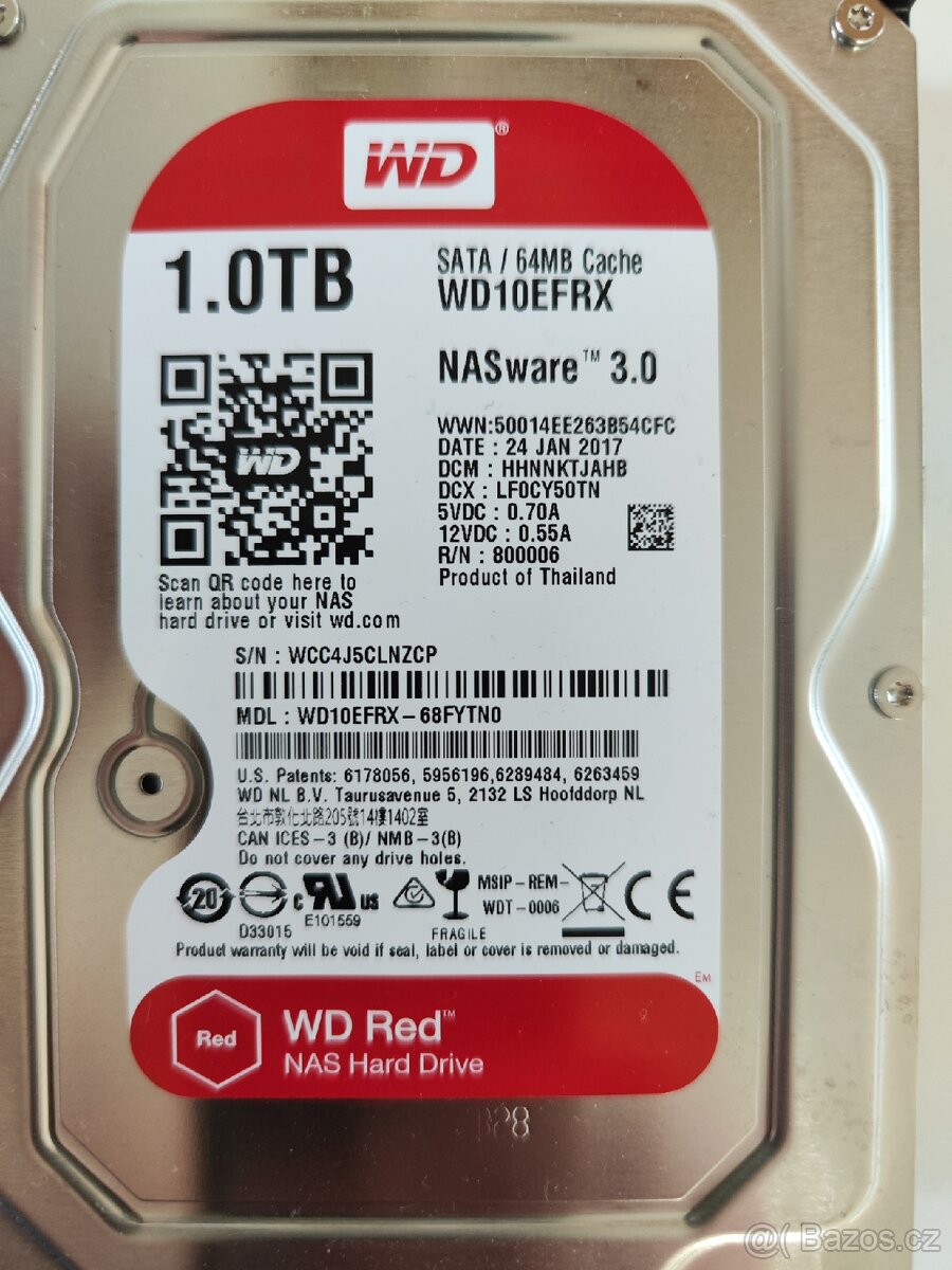 Prodam harddisk 1TB WD Red NAS